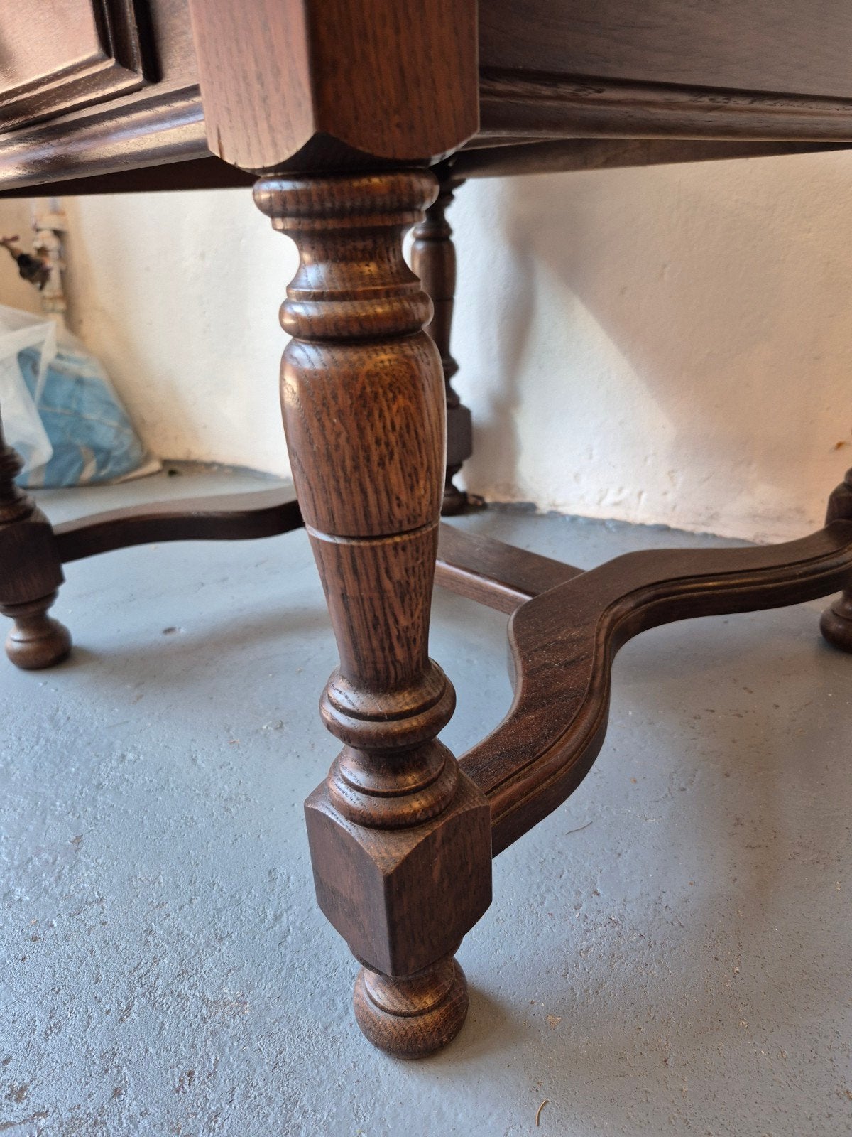 Antieke houten bijzettafel met lade, Ophalen