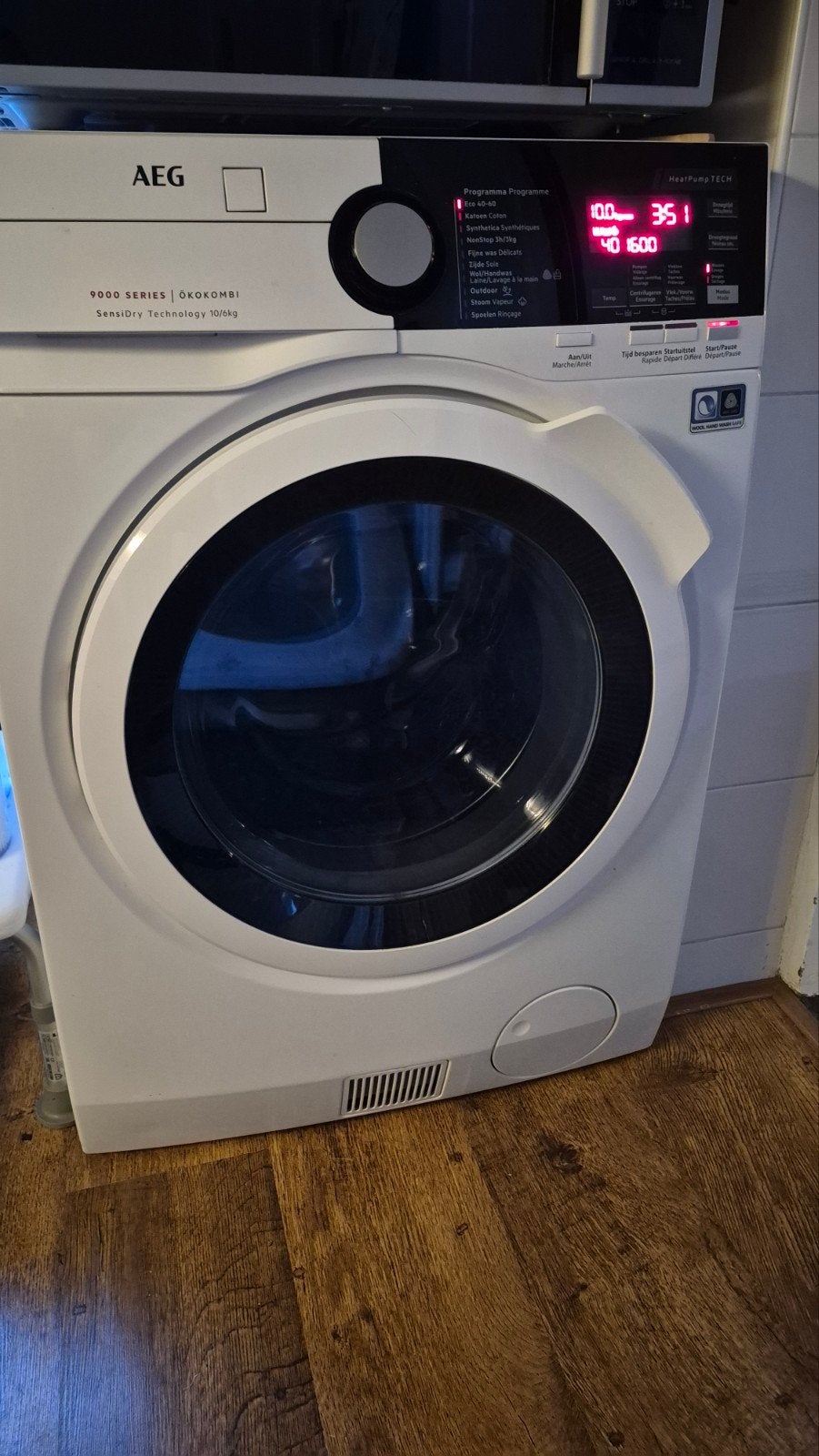 AEG L9WEE066W Wasdroogcombinatie - 9000 Serie ÖKOMix, 8 tot 10 kg, Ophalen, Gebruikt, 85 tot 90 cm