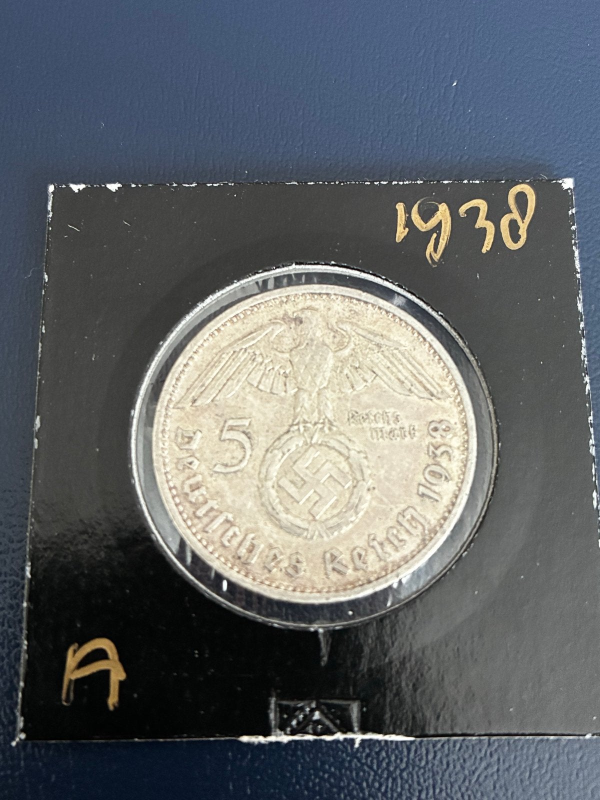 Zeldzame Duitse 5 Reichsmark munt 1938, Ophalen of Verzenden, Duitsland, Losse munt, Zilver