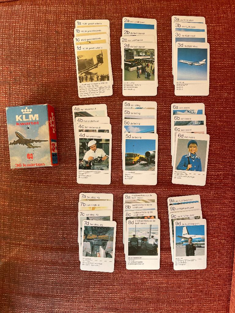 Vintage Kwartet KLM Jumbo 36 kaarten, Verzamelen, Speelkaarten, Jokers en Kwartetten, Ophalen of Verzenden, Gebruikt, Kwartet(ten)