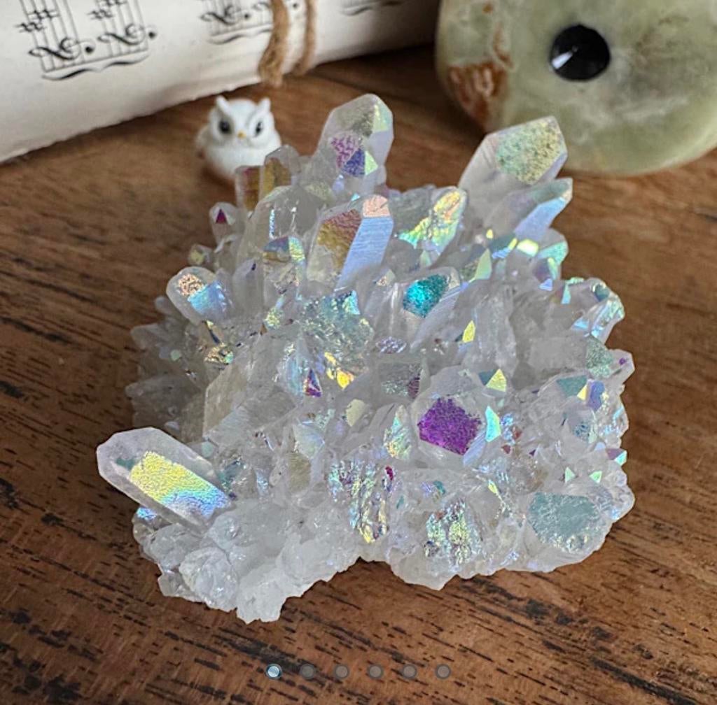 Angel Aura Kwarts Cluster - 121 gram, 5x4x4 cm, Ophalen of Verzenden, Mineraal