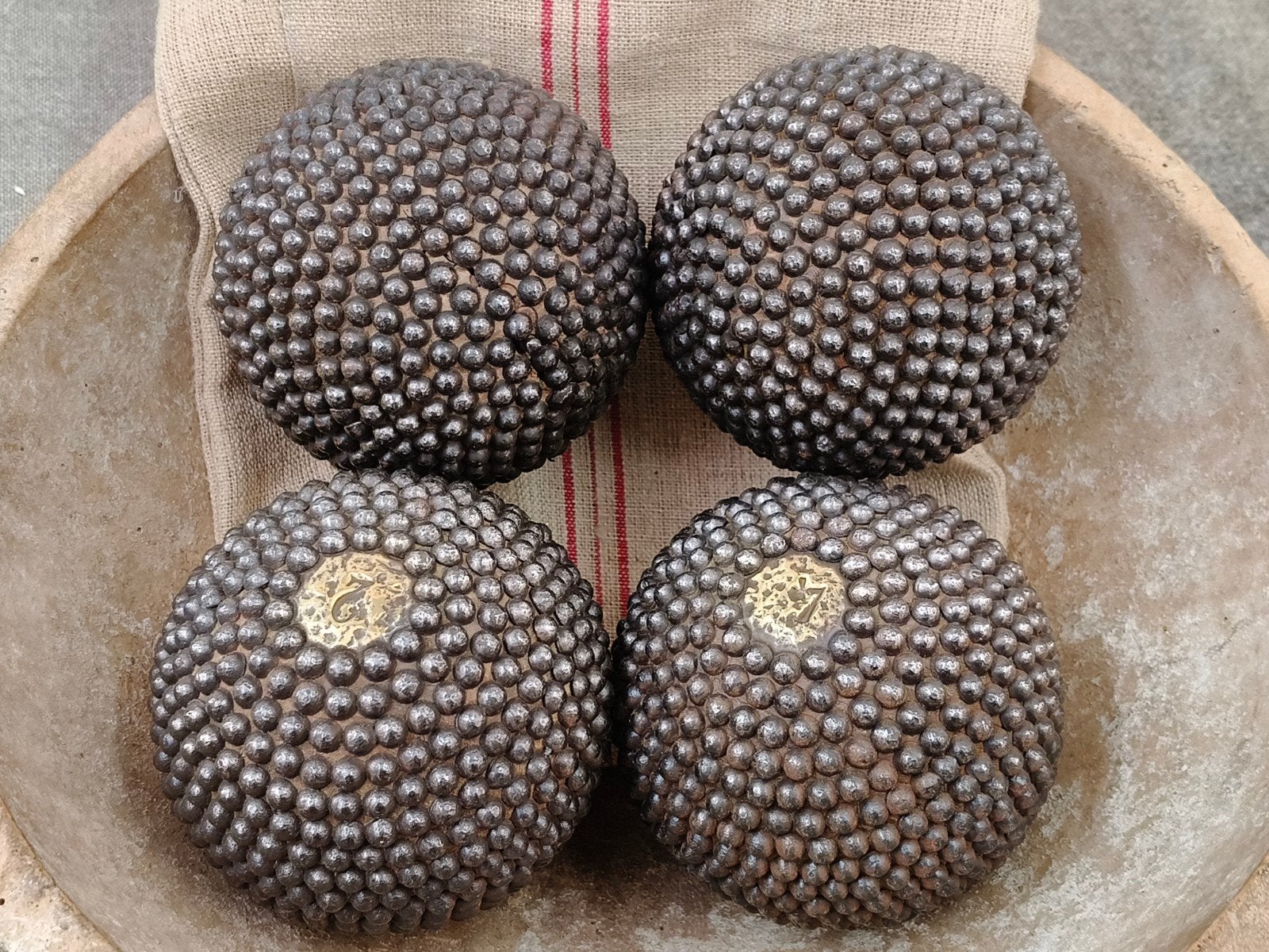 Oude Franse spijkerballen, boule de Lyonnaise, Ophalen of Verzenden