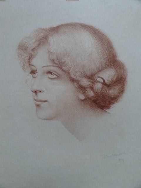 Theodorus (Theo) Henricus Antonius Adolf Molkenboer1871-1920, Antiek en Kunst, Kunst | Litho's en Zeefdrukken, Verzenden, Portret en Figuren