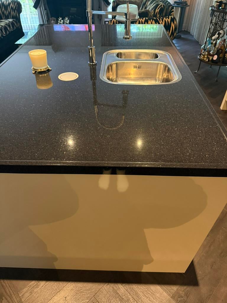 Graniet keukenbald met spoelbak, Huis en Inrichting, Keuken | Complete keukens, Ophalen, Zwart, Overige typen, Graniet of Steen