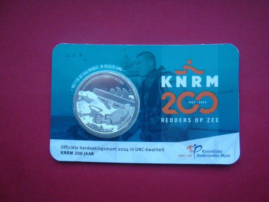 Nederland 5 Euromunt coincard KNRM 2024., Verzenden, Koningin Beatrix, Euro's, Losse munt