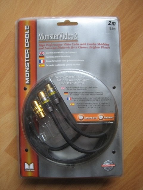Monster TV AV Antenne kabel hoge kwaliteit, Audio, Tv en Foto, Audiokabels en Televisiekabels, Ophalen of Verzenden, Nieuw, Minder dan 2 meter