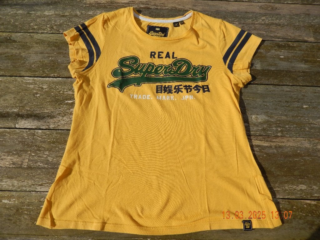 Real SuperDry trade mark JPN shirt 40, Maat 38/40 (M), Superdry, Geel, Ophalen of Verzenden