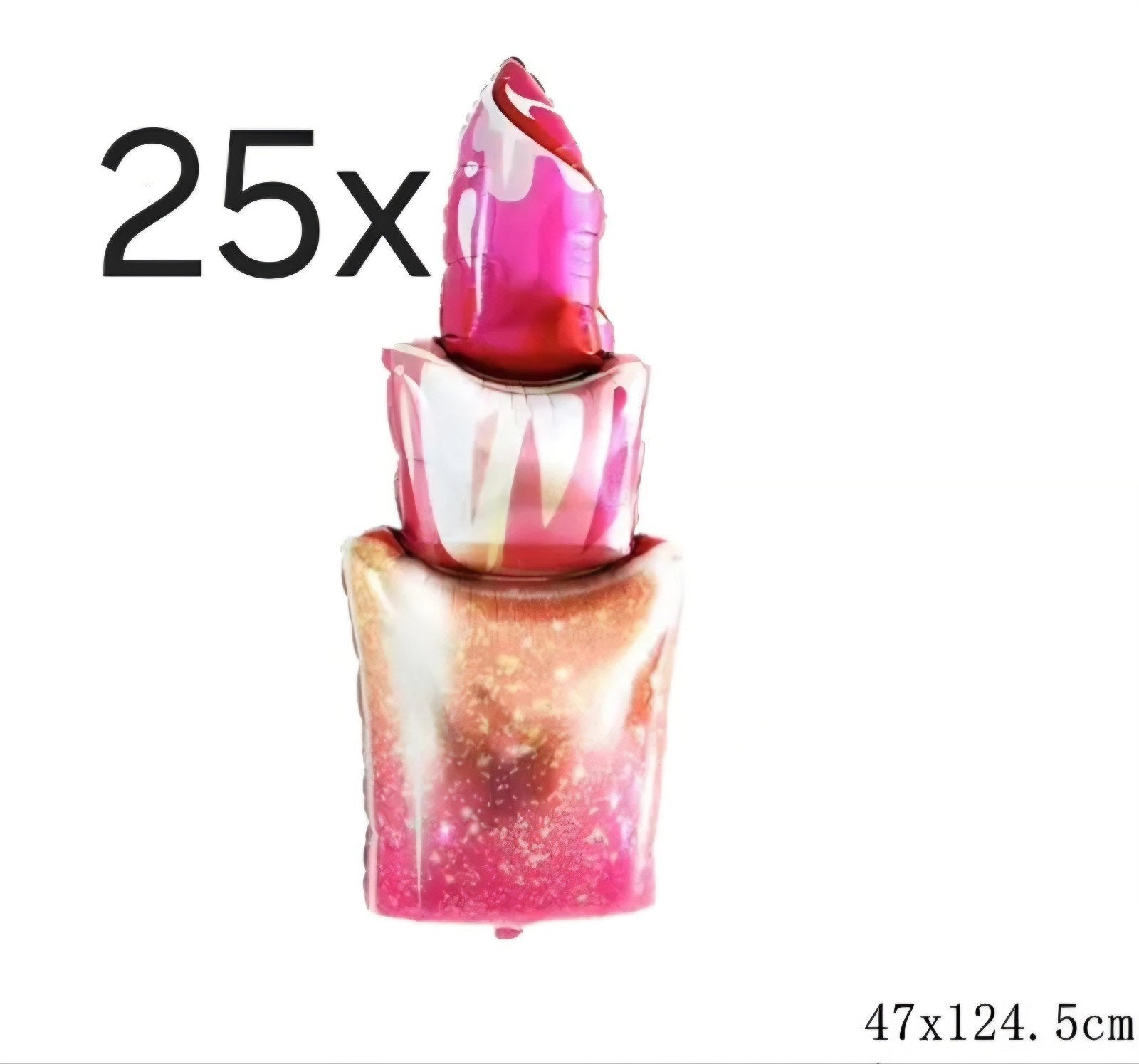 25x folie ballon * Lipstift XXL, Ophalen of Verzenden, Nieuw, Versiering, Verjaardag