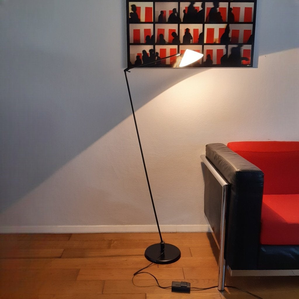 Postmodern design vloerlamp, Pola Design Amstelveen 80s, Gebruikt, Postmodern Nederlands design, Ophalen of Verzenden, Glas