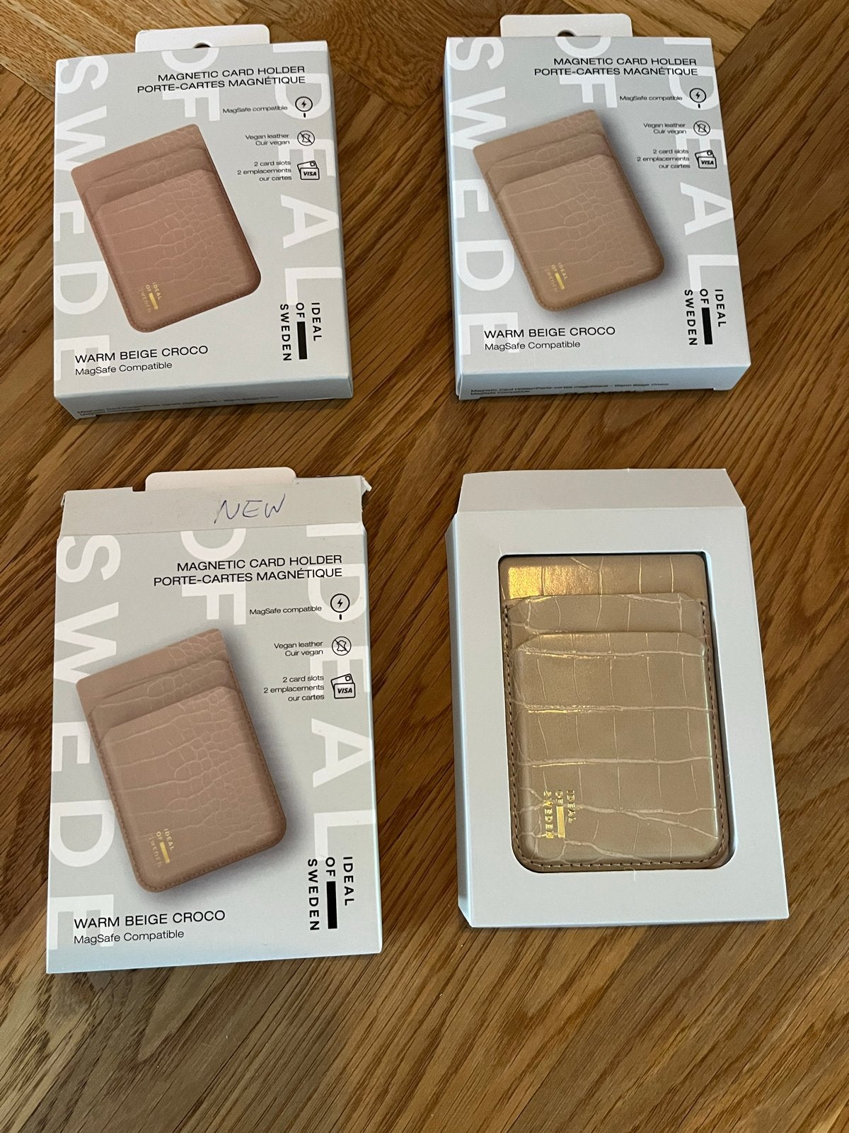 Ideal of Sweden MagSafe Kaarthouder Warm Beige Croco, Overige merken, Beige, Nieuw, Ophalen of Verzenden