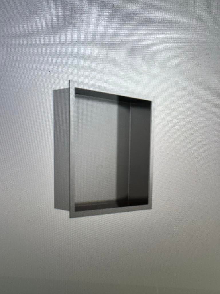 Nieuwe RVS Douchenis 30x30cm - Inbouw Doucheplank, Ophalen of Verzenden, Nieuw, Grijs, Overige typen