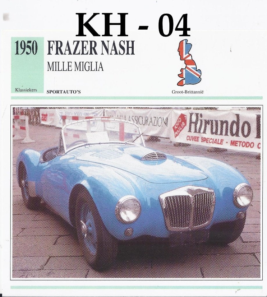 Kh4 autokaart frazer nash mille miglia ( 1950 ), Ophalen of Verzenden, Zo goed als nieuw, Auto's