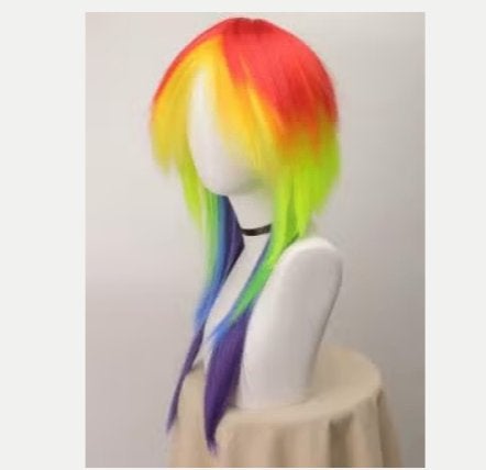 Anime cosplay pruik Rainbow Dash met synthetisch haar