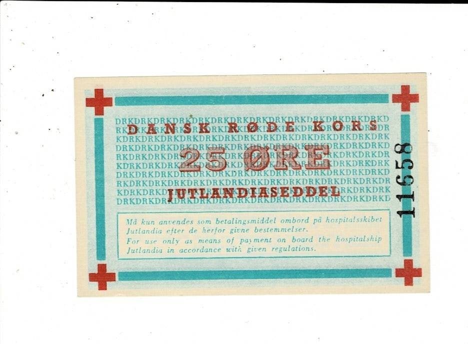 Deens scheepsgeld 25 öre 1950-1953 Jutlandia - rare, Postzegels en Munten, Bankbiljetten | Europa | Niet-Eurobiljetten, Verzenden