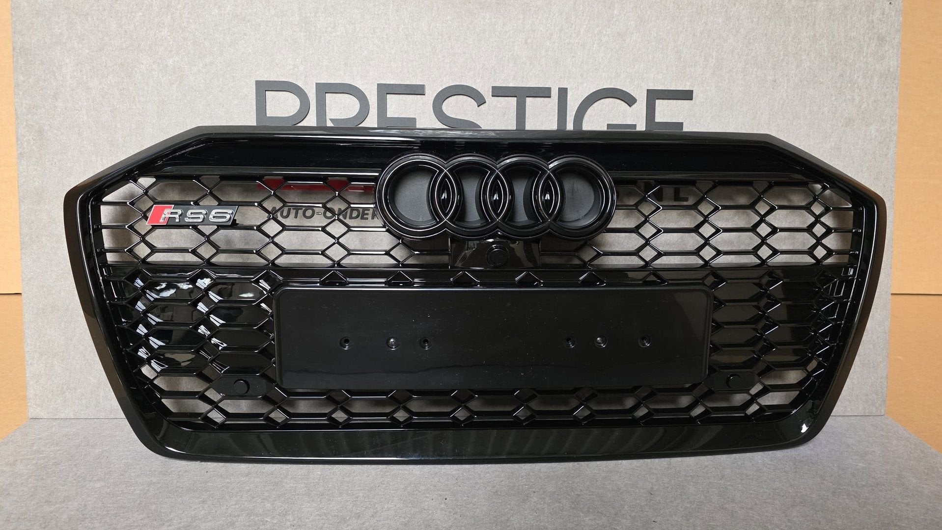 Grill Audi A6 C8 4K S-line S6 RS6 LOOK GRILLE HOOGLANS ZWART, -, Voor, Nieuw, Bumper