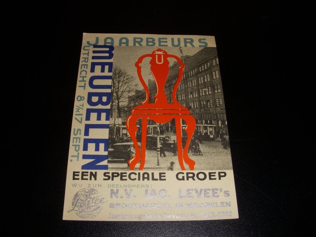 Mooi flyertje Jaarbeurs Utrecht ' Meubelen ' uit 1925, Folder, Ophalen of Verzenden, Zo goed als nieuw, Jaarbeurs Utrecht