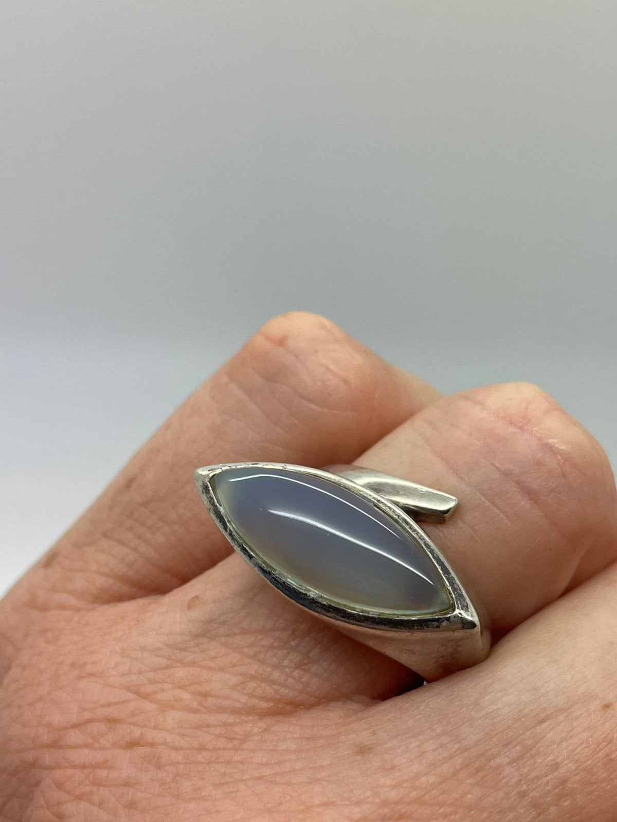 E677 Prachtige zilveren Franz Breuning ring maat 18, 18 tot 19, Ophalen of Verzenden, X, Met edelsteen