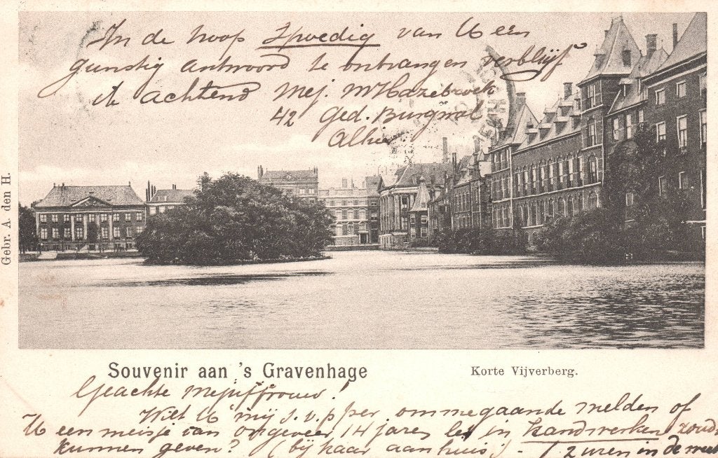 Den Haag, Korte Vijverberg (1900) 131658, Verzamelen, Ophalen of Verzenden, Voor 1920, Gelopen, Zuid-Holland