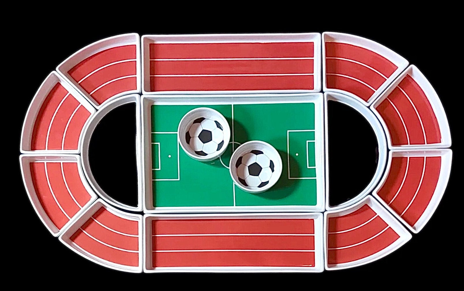 Vintage Thomas Rosenthal Voebalstadion servies, snackset WK, Ophalen of Verzenden