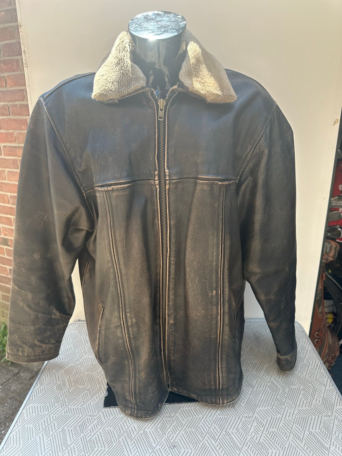 Vintage Bomber Piloten Leren Jas Jaren 80/90 - Maat XL, Ophalen of Verzenden, Gedragen, Maat 56/58 (XL), Bruin