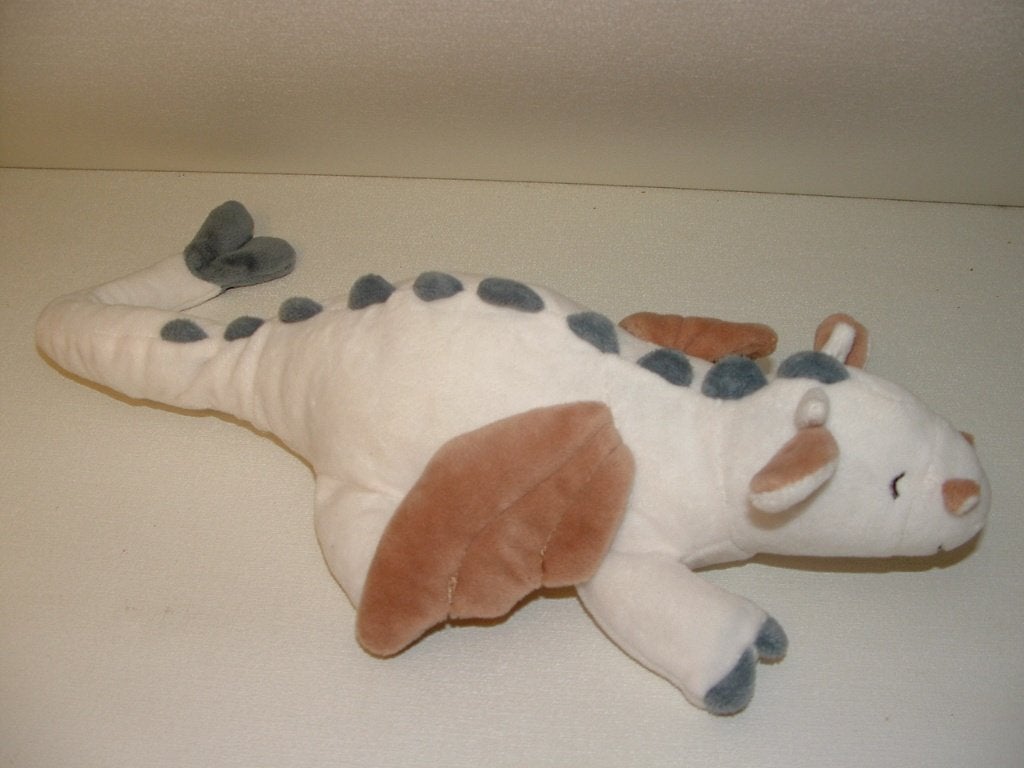 PRENATAL DRAAK DINO LITTLE DRAGON VELOURS WIT MET BRUIN, Prénatal, Overige typen, Nieuw, Wasbaar