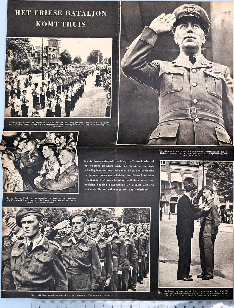 Leger 1948; Friese Bataljon komt thuis in Leeuwarden, Verzamelen, Verzenden, 1940 tot 1960, Gebruikt, Overige onderwerpen