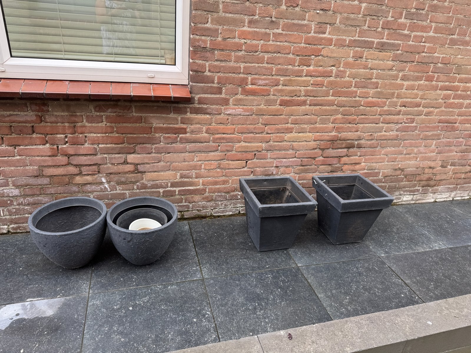 Diverse potten voor in de tuin, Tuin en Terras, Bloempotten, Overige materialen, Gebruikt, Rond, Minder dan 40 cm