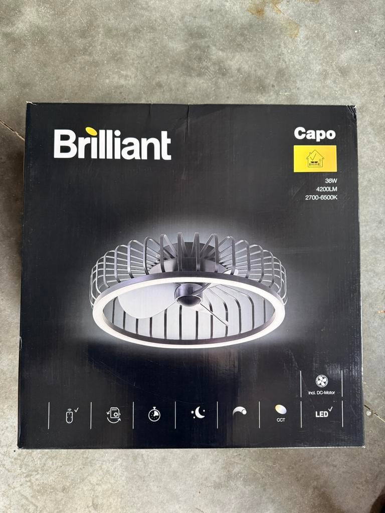 Plafondlamp met ventilator, Huis en Inrichting, Lampen | Plafondlampen, Ophalen, Nieuw, Metaal, Modern