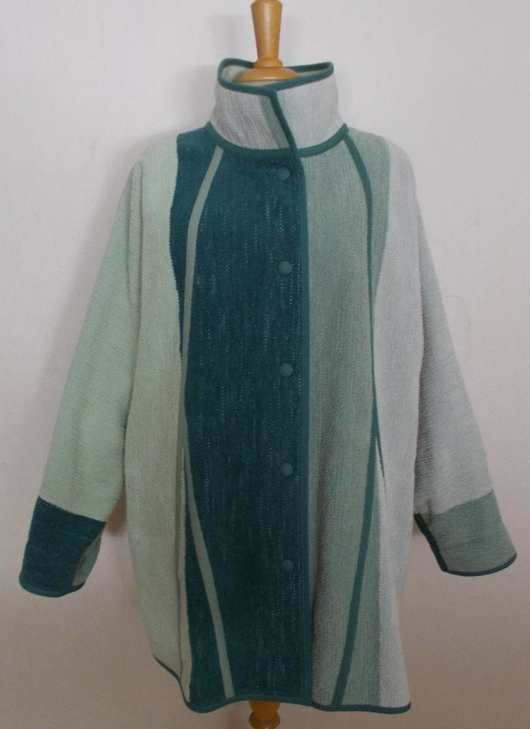 Prachtige handmade groene jas van Annikki Karvinen! XL/XXL, Verzenden, Maat 46/48 (XL) of groter, Zo goed als nieuw, Jasje