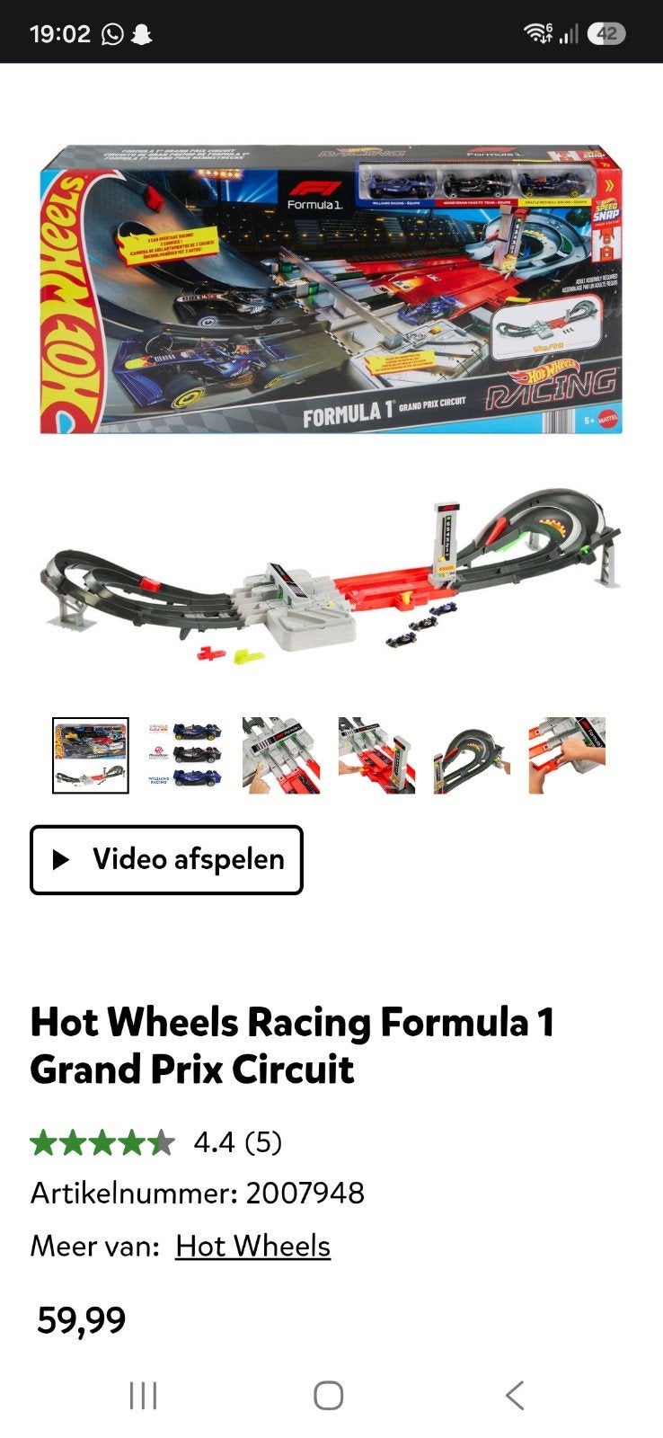 Hot Wheels Racing Formula 1 Grand Prix Circuit Racebaan, Ophalen of Verzenden