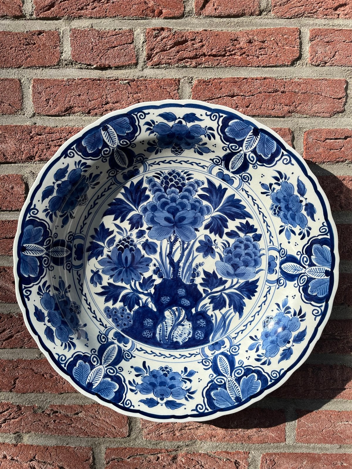 Groot Antiek Delft Blauw Wandbord Porceleyne Fles 1921, Verzenden