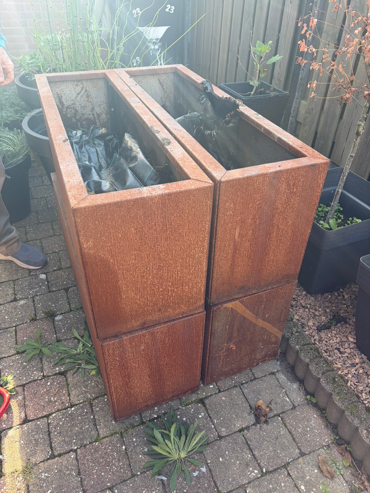 4 x cortenstaalbakken (zijn leeg) 1.00 x 40 x 30 (MySteel), Ophalen, Overige materialen, Zo goed als nieuw, 60 tot 100 cm