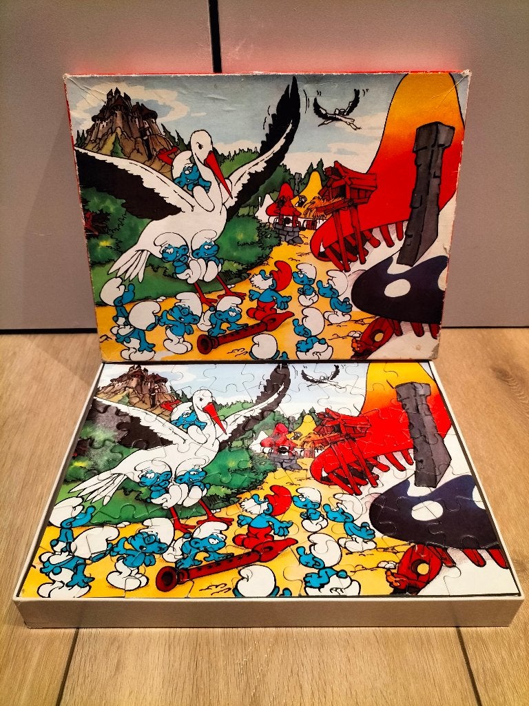 Puzzel De Smurfen - 63 stukjes - uitgave van BP, Verzamelen, Ophalen of Verzenden, Gebruikt, Verschillende Smurfen, Overige typen