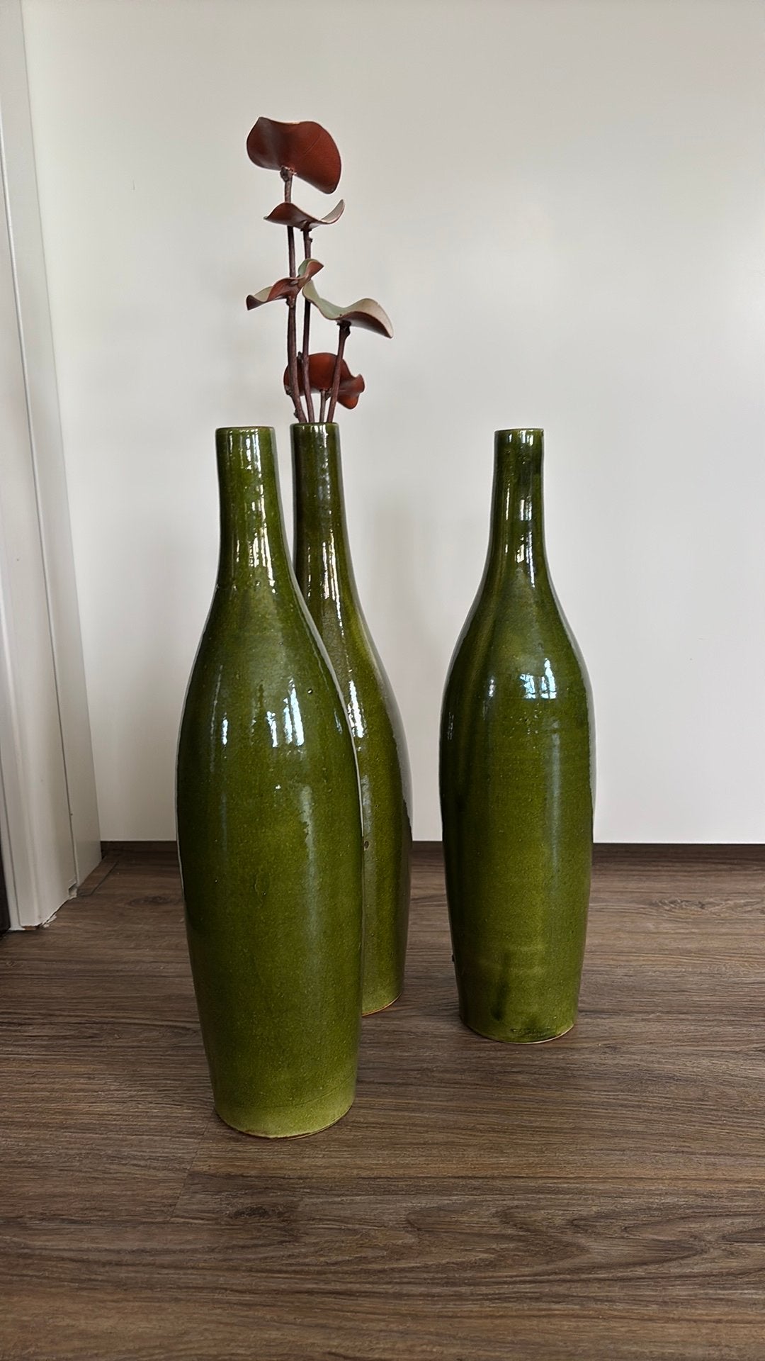 Keramieken vazen groen, Ophalen, Zo goed als nieuw, Groen