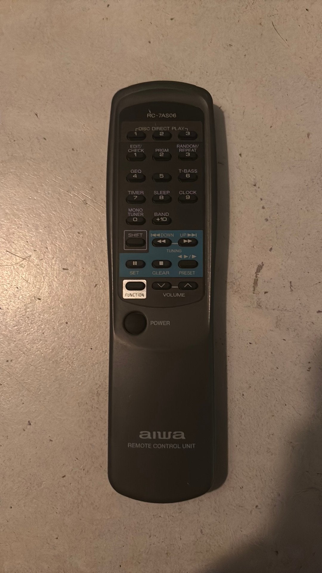 Aiwa RC-7AS06 afstandsbediening – origineel, Ophalen of Verzenden, Gebruikt