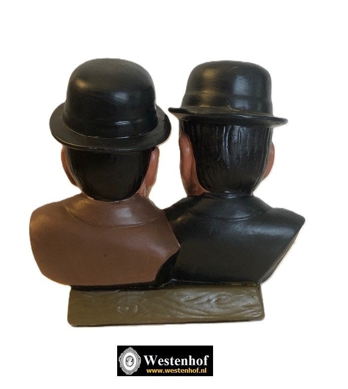 Vintage buste beelden Laurel & Hardy borstbeeld verzameling, Antiek en Kunst, Verzenden, Gips, Buste, 20 - 50 cm