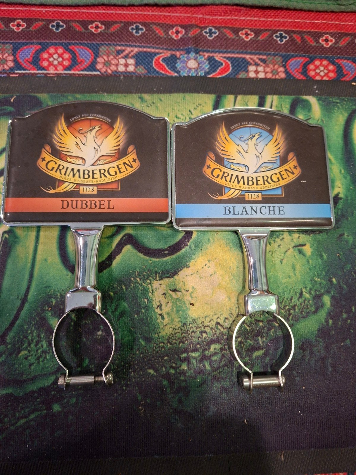 Twee Grimbergen taplenzen: Dubbel en Blanche, Ophalen of Verzenden, Gebruikt