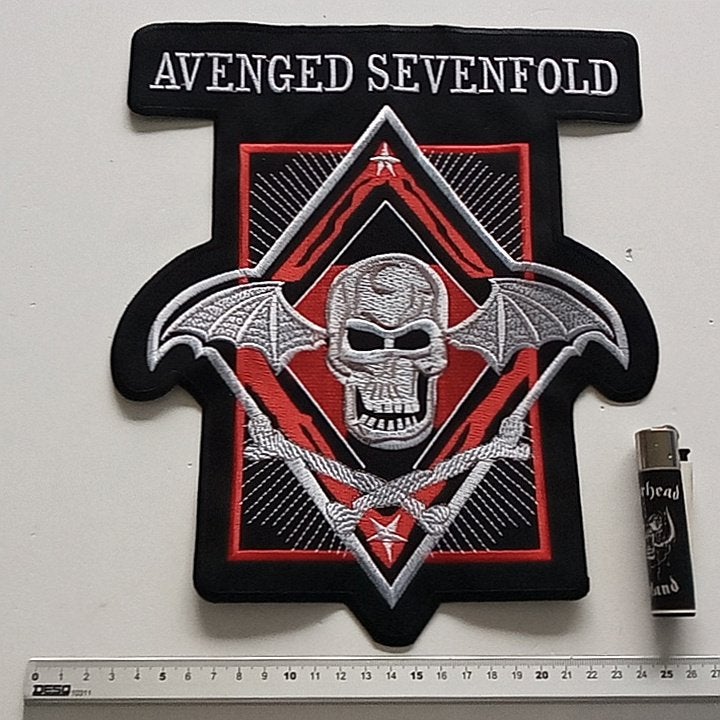 Avenged Sevenfold prachtige  shaped backpatch 24 x 28 cm, Verzenden, Nieuw, Kleding