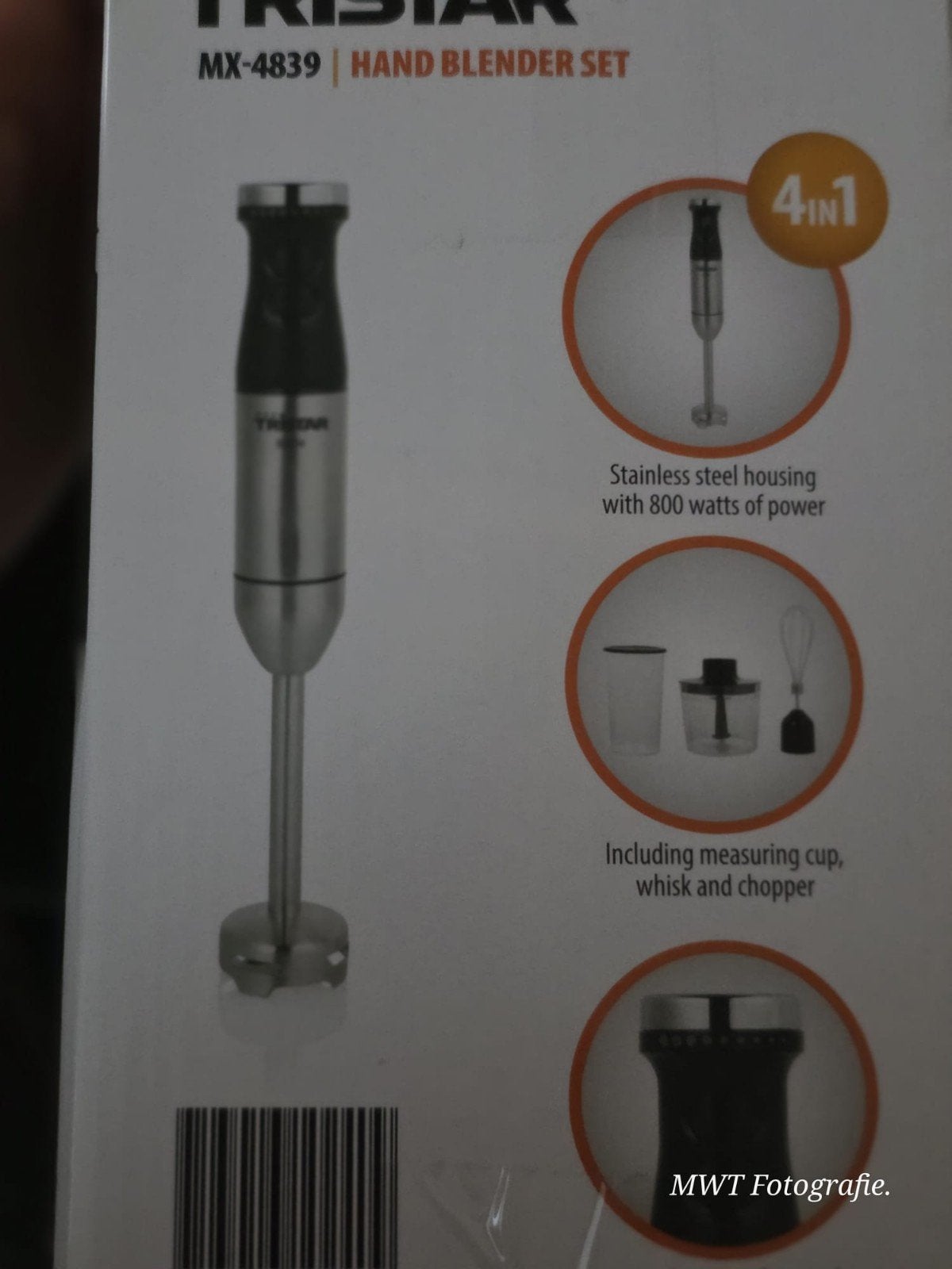 Tristar MX-4839 Handblender Set - 800W RVS, Ophalen, Nieuw