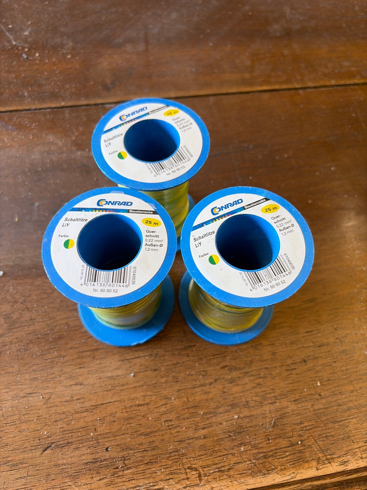 Conrad Schakeldraad LIY 0.22mm² - 3x 25m, Doe-het-zelf en Verbouw, Ophalen, Nieuw, Overige merken, Kabel of Snoer