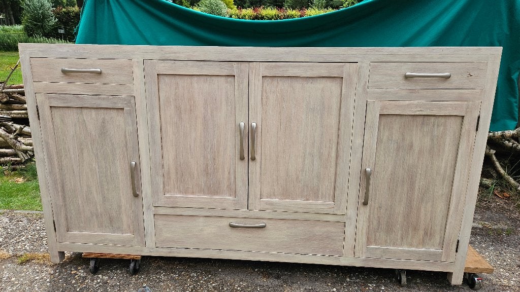 VINTAGE AUTHENTIEKE TEAKHOUTEN DRESSOIR 205X110HX60D, Huis en Inrichting, Kasten | Dressoirs, Ophalen, Gebruikt, OUDERWETSE VINTAGE KWALITEIT ECHT TEAKHOUT