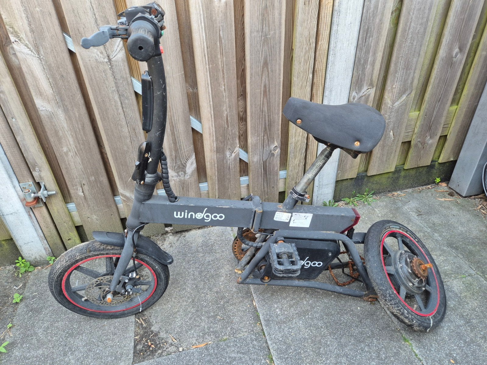 Windgoo B20 elektrische vouwfiets met gashendel en lader., Minder dan 30 km per accu, Gebruikt, Minder dan 47 cm, Ophalen