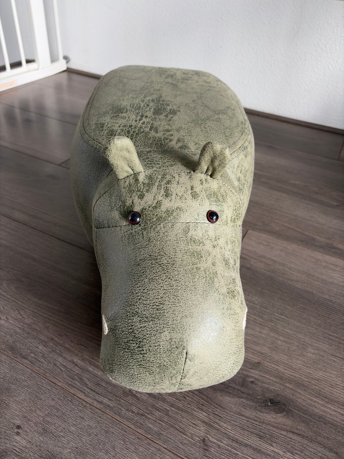 Nijlpaardpoefje voor kinderen of als decoratie (groen), Kinderen en Baby's, Ophalen of Verzenden, Zo goed als nieuw, Overige typen
