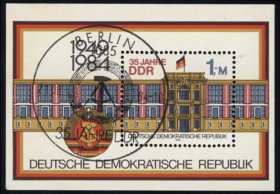 DDR 1984, blok 77, Gestempeld., Postzegels en Munten, Verzenden, DDR, Gestempeld