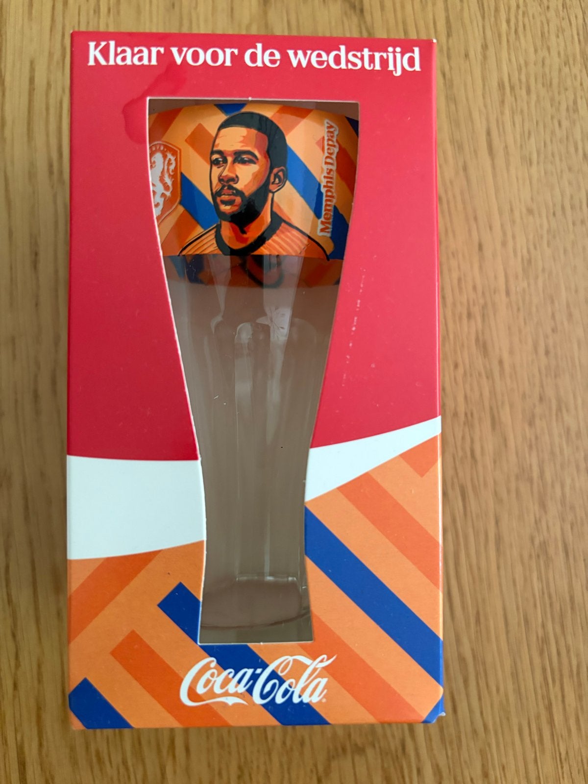 Coca-Cola glas Memphis Depay, Verzamelen, Ophalen of Verzenden, Nieuw, Overige sporten, Overige typen
