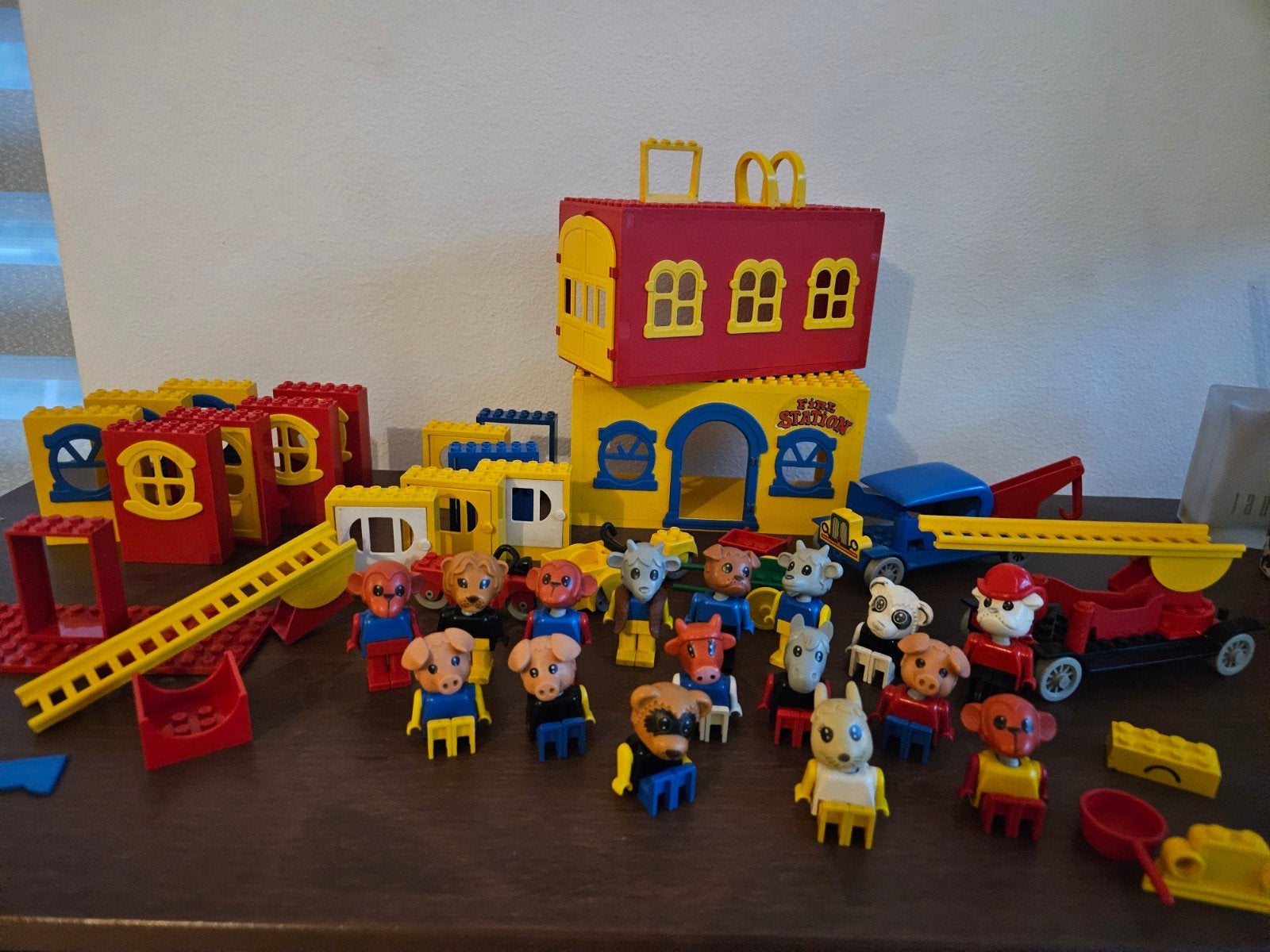 Vintage LEGO Fabuland (jaren '70/'80) – Brandweer & 16 figur, Ophalen of Verzenden, Gebruikt