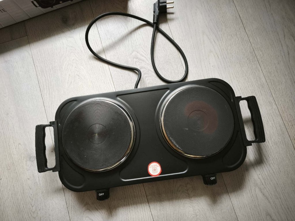 Electrical double cooking plate, Ophalen, Overige typen, Zo goed als nieuw, Zwart