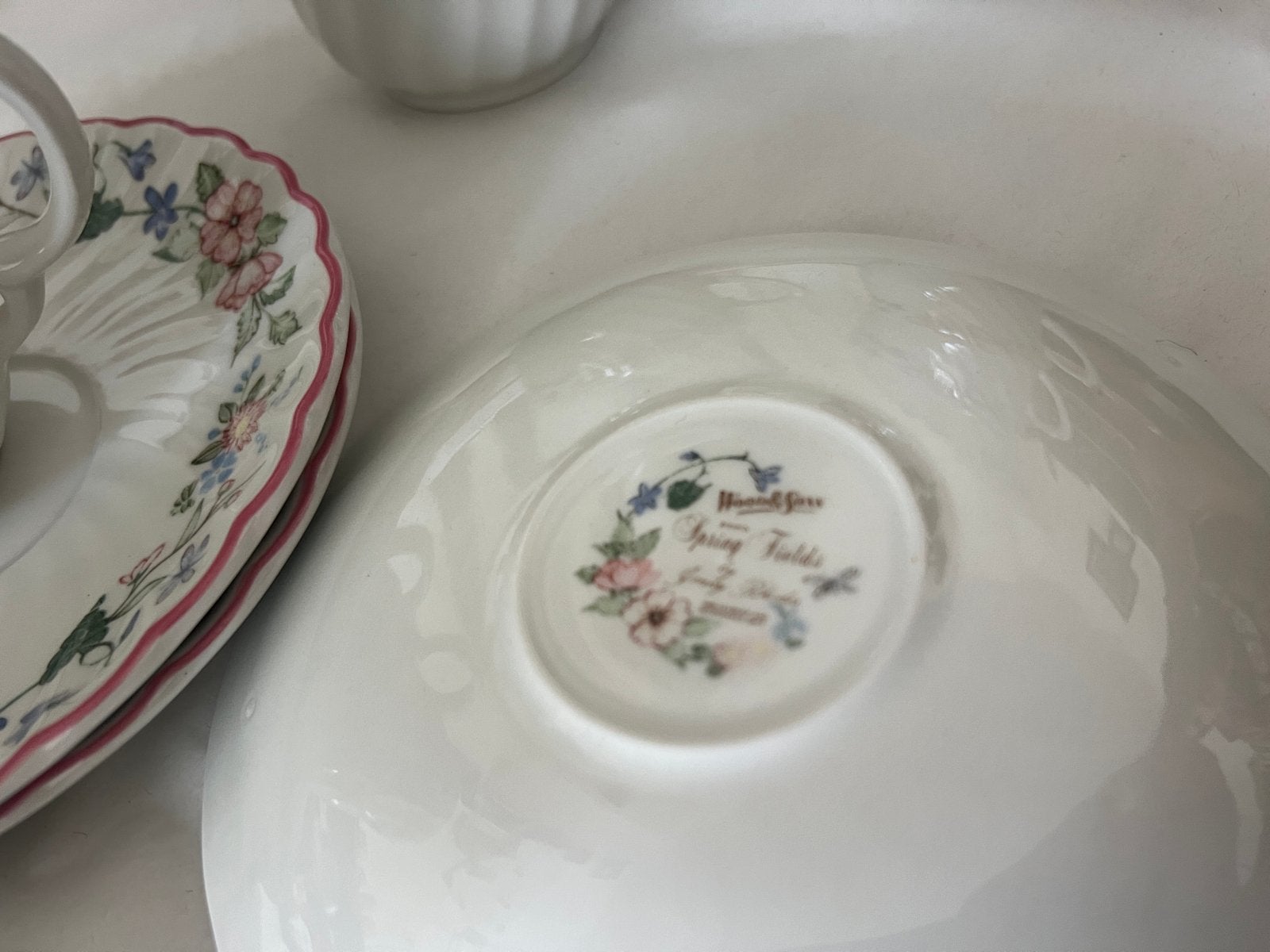 House & Home Spring Fields 4x Kop en Schotel - ZGAN, Gebruikt, Overige merken, Keramiek, Vintage