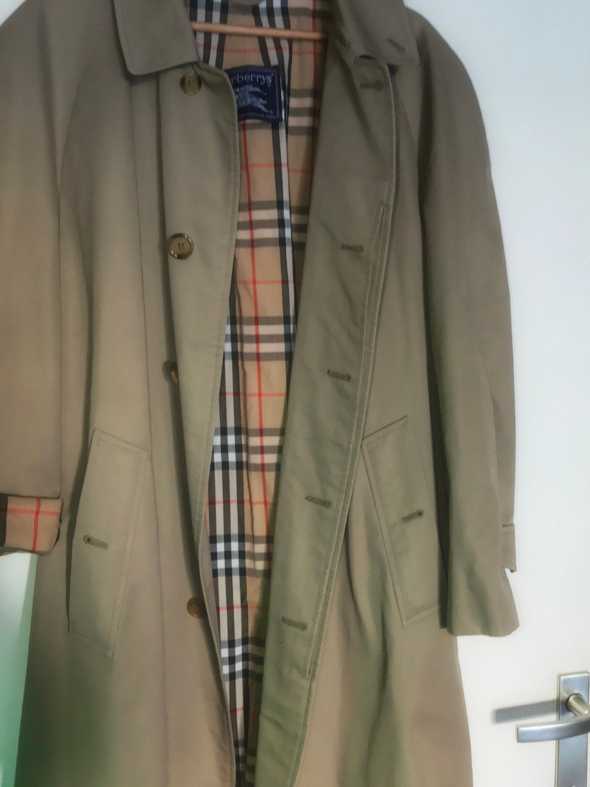 Vintage Burberry Unisex Trenchcoat - Tijdloze Klassieker, Kleding | Heren, Jassen | Winter, Maat 52/54 (L), Beige, Ophalen of Verzenden