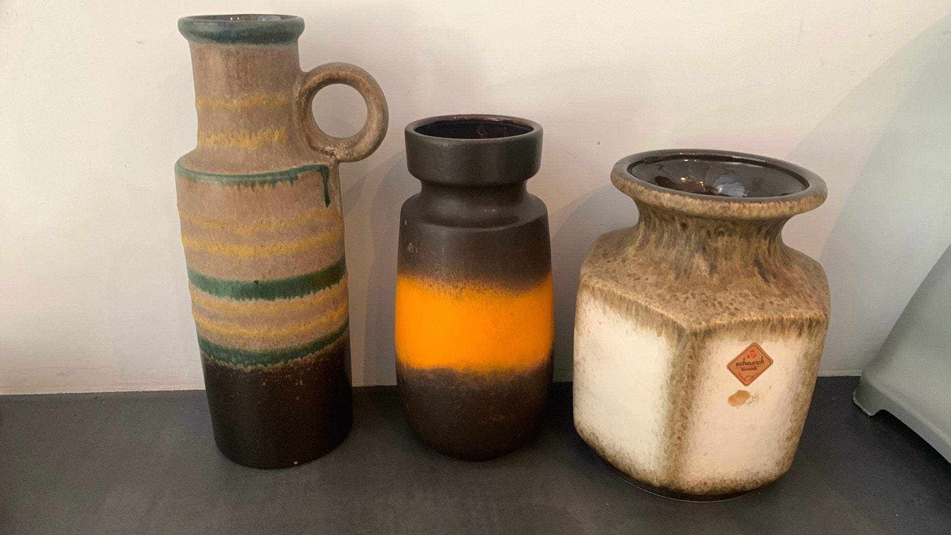 West germany vintage vazen, Huis en Inrichting, Woonaccessoires | Vazen, Ophalen, Zo goed als nieuw, Oranje